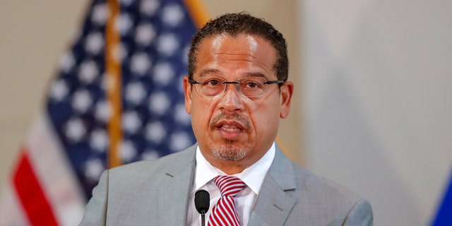 Democratic Minnesota Attorney General Keith Ellison at a press conference on June 3, 2020.