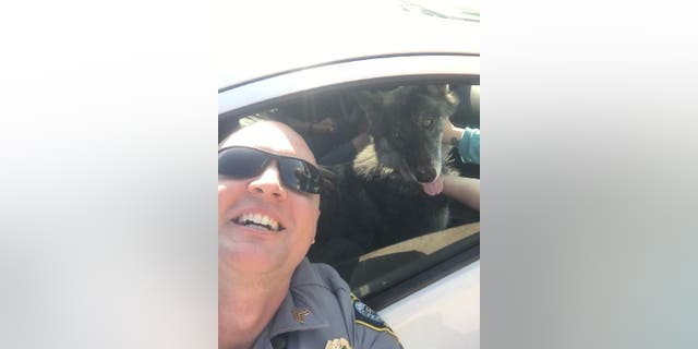 Sgt. Logan Stanley of the Oklahoma City Police Department located wolfdog Nova with help from her owner.