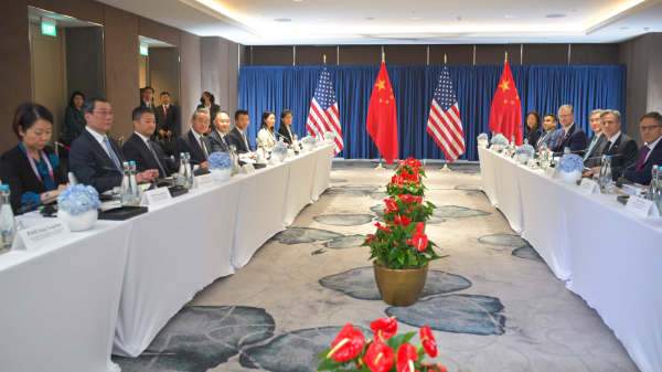 Wang Yi, director of the Office of the Foreign Affairs Commission of the CPC Central Committee, meets with U.S. Secretary of State Antony Blinken in Jakarta, Indonesia, July 13, 2023. /Chinese Foreign Ministry