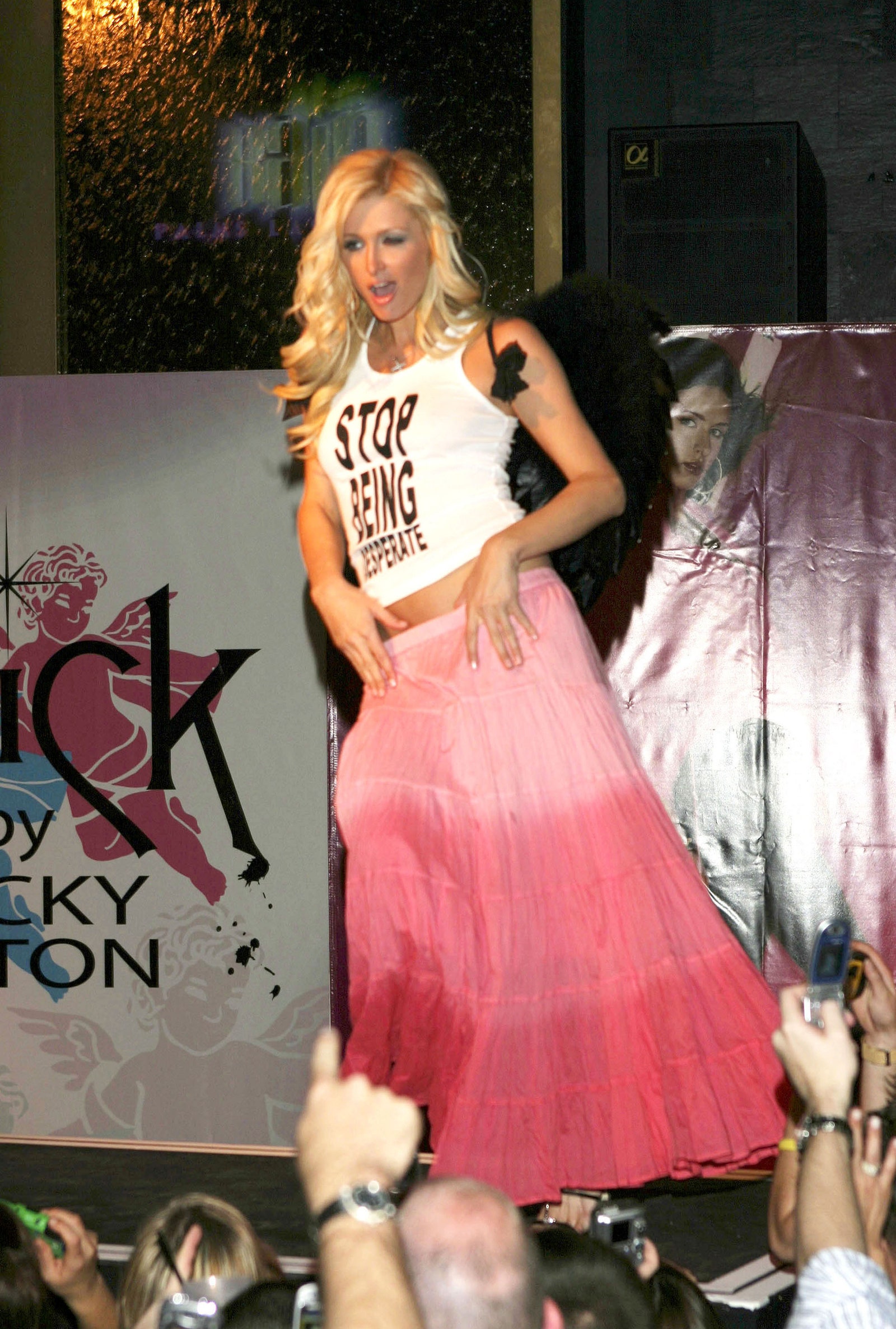 Paris Hilton wearing Chick by Nicky Hilton during Nicky Hilton Launches her New Clothing Line Chick by Nicky Hilton in...