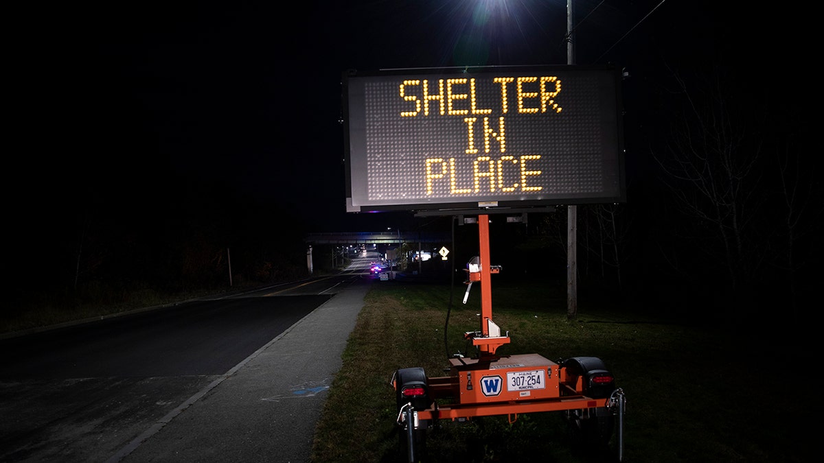 Shelter In Place sign in Lewiston