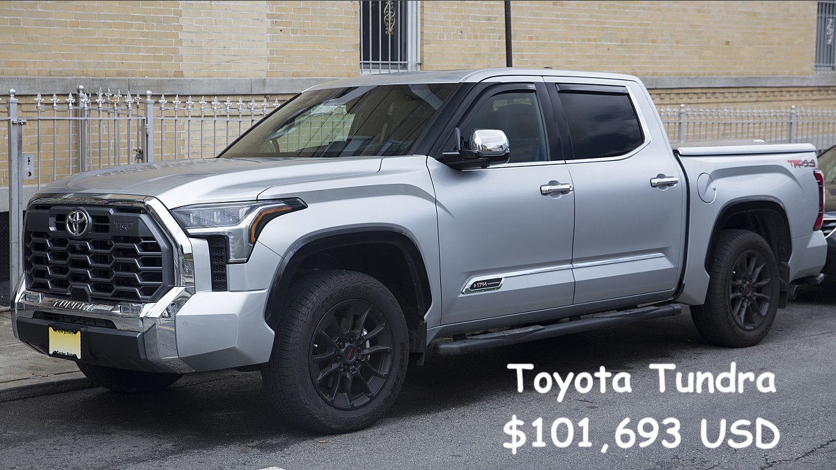 In Australia, the Toyota Tundra starts at $101,693 USD.